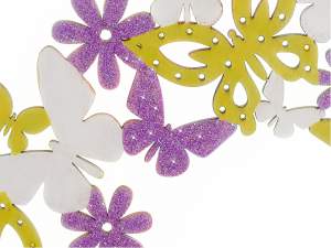 Grossisti ghirlande legno farfalle glitter