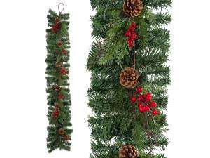 grossiste couronnes de Noël baies pommes de pin