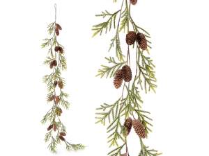 guirlande de Noël en gros sapin pommes de pin