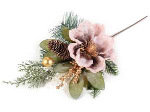 Guirlandes et fleurs de Noël artificielles