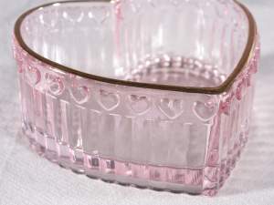 wholesale glass heart container