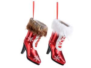 Wholesaler decoration ankle boot heel Christmas