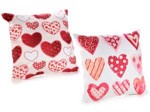 Grossiste housse coussin tissu veloute coeurs