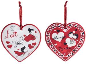 Ceramic heart-shaped trivet with cork base to hang