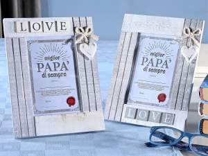 Porte-photo en bois en gros pendentif coeur