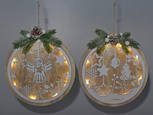 Boules en bois de décorations de Noël en gros