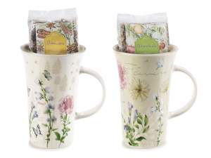 Venta al por mayor tazas flores y té de hierbas