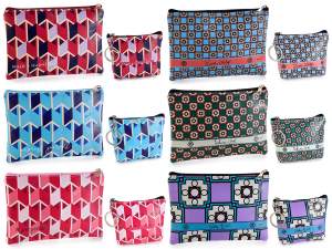 Set pochette e portamonete in simil pelle ''Geometric''