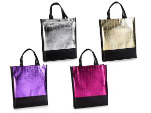 Ingrosso borse shopping metallizzate