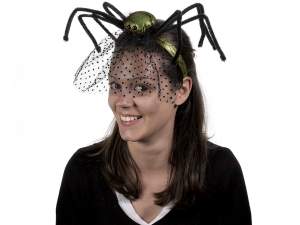 Ingrosso cerchietto Halloween veletta ragno