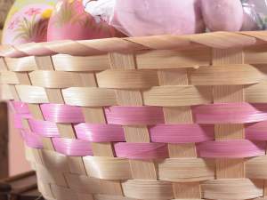 Ingrosso cestini ovali bambu decori colorati