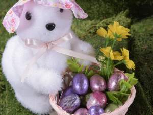 Ingrosso coniglio Pasqua floccato