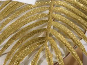 Ingrosso foglie decorative glitter oro