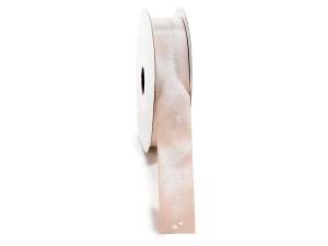 Nastro ecru' in raso 22mm stampa Albero della Vita