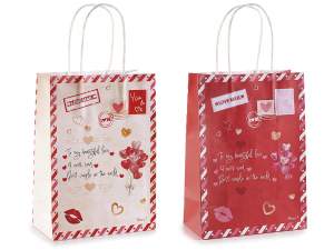 Sacchetto/busta  piccolo in carta con stampa SanValentino