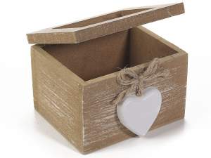 Ingrosso scatola tè spezie legno pendente cuore