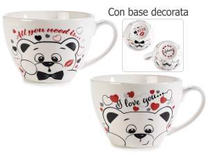 Tazza in porcellana con decoro 