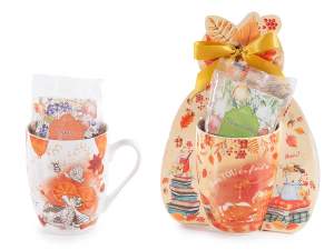 Infuso per tisana 40g in tazza porcellana tema miele