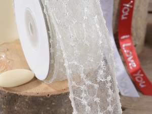 Wholesale embroidered ivory ribbon