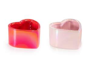 Tarro cerámica forma corazón para velas