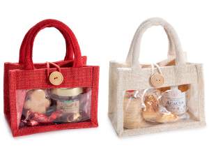 wholesale jute bags transparent window