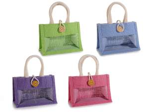 Jute bags with button closure