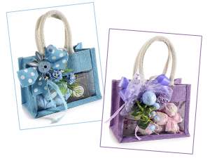 Jute bags with button closure