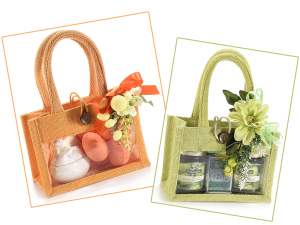 Wholesale jute bags with transparent window