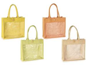 Wholesaler jute bags transparent window