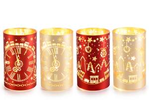 Lámparas navideñas cilíndricas cristal