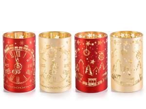 Lámparas navideñas cilíndricas cristal