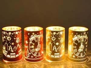 Lámparas navideñas cilíndricas cristal