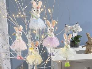 gros lapins de Pâques à suspendre longues pattes