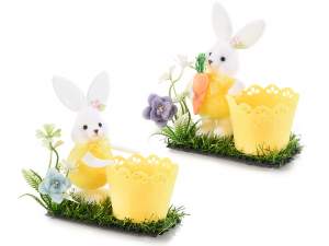 Décorations de vitrines de lapins de Pâques en gro