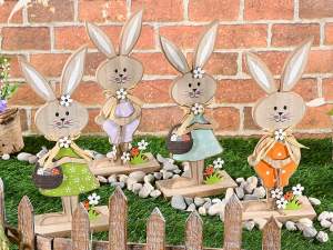 décorations de Pâques en gros de lapins en bois