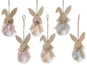 Lapins de Pâques en bois en gros