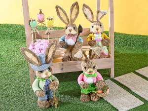 Lapin en fibre naturelle en gros
