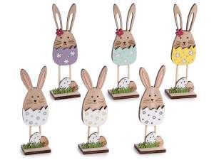 décoration de lapin de Pâques en bois en gros