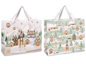 wholesale decorated village christmas bags