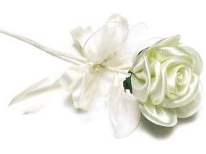 Artificial satin rose confetti holder