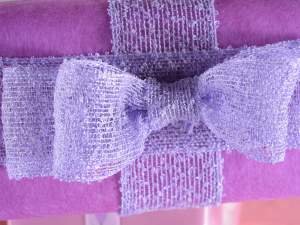 Wholesale purple gauze effect fabric ribbon