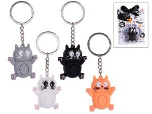 Llavero de silicona con forma de gato colorido