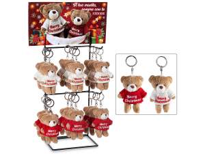 Llaveros de ositos de peluche navideños al por may