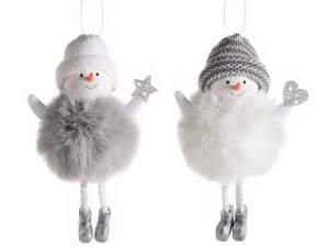 Wholesale snowman fake fur pompom