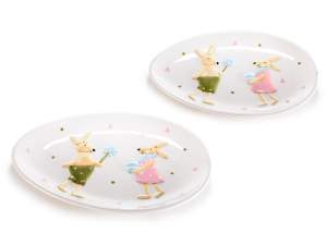 assiettes de lapin d'oeufs de pâques en gros