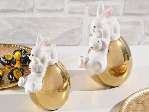 décoration d'oeuf de lapin en or en gros