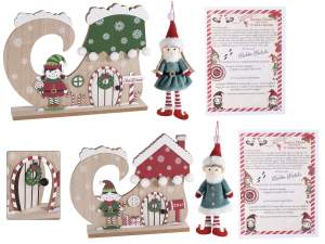 décoration de maison de Noël en bois en gros