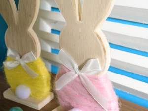 vente en gros lapins en bois pour la décoration de