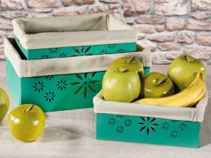 vente en gros de paniers de Noël en tissu vert