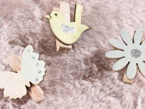 vente en gros clips de papillons de fleurs de prin